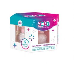 3C4G - ENSEMBLE DE 5 VERNIS À ONGLES BOÎTE HEXAGONE